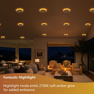 Lot de 6 spots LED encastrables blancs de 4 pouces, dimmables, 5 températures de couleur (2700K-5000K), 800LM, haute luminosité, 9W, 120V, ultra-minces, sans boîtier, certifiés ETL - Product Image 5