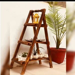 Saharanpur Wood <b>Rustic</b> Ladder <b>Shelf</b> - Stylish Display | Aqdus Saleem - Product Image 1