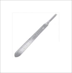 Mango de bisturí de acero inoxidable alemán de alta calidad, mango para hoja B.P. # 4 Graduados con Escala Graduada - Product Image 1