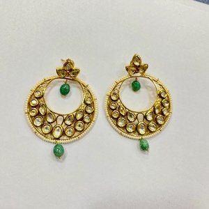 RAY FINE ORNATES Heavy Kundan Polki <b>Gold</b> <b>Dangle</b> <b>Earrings</b> | Ruby Premium Indian Bridal Vintage Party Ethnic Statement <b>Earrings</b> - Product Image 2