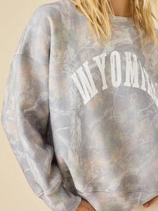 Custom Logo Wholesale Unisex Solid Letter Print Oversized Heavyweight 100% Cotton Fleece Summer Crew <b>Neck</b> Pullover Sweatshirt - Product Image 6