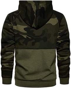 Sweat à capuche camouflage unisexe de qualité supérieure, en polaire anti-plis, coupe décontractée, effet délavé, avec poche frontale profonde - Product Image 4