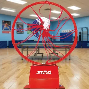 Stag Iconic Red Basketball Rim With Net Adjustable Height Court Equipment - Product Image 3