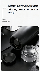 600ml Eco-Friendly Stainless Steel Shaker Water Bottle with Handle Lid Leak-Proof Vacuum Insulated Tumbler <b>for</b> <b>Hot</b> & Cold <b>Drinks</b> - Product Image 3