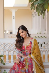 Vestido Anarkali de boda con dupatta, conjunto de 3 piezas para festivales pakistaníes, vestido de boda indio - Product Image 4
