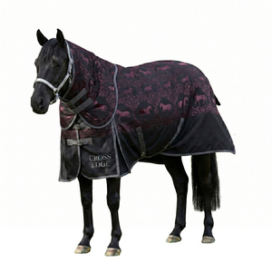 Couvertures d'équitation CrossEdge, couvertures anti-mouches, série Heritage Print, durables, toutes saisons, imperméables, en polyester 600D. - Product Image 1