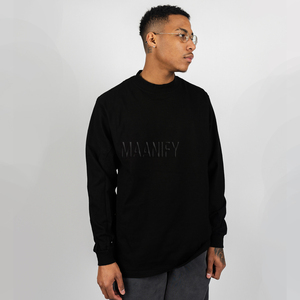 เสื้อยืดแขนยาวผู้ชายทรงโอเวอร์ไซส์ สตรีทแวร์ ผ้าฝ้าย คอกลม หนานุ่ม แบบเรียบง่าย สไตล์วินเทจ ลุคฮิปฮอป แฟชั่น - Product Image 1