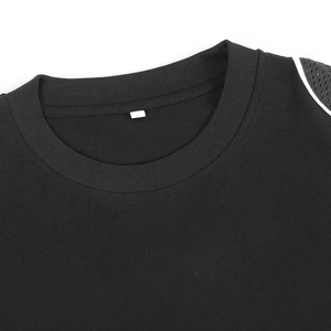 T-shirt pour homme, été, décontracté, extérieur, manches courtes, maille, panneau à passepoil, coton, style streetwear, confortable, personnalisable - Product Image 5