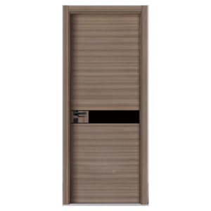 Porte intérieure en bois sur mesure avec placage en chêne naturel, film PVC, texture élégante, bois massif, portes d'entrée en MDF pour bâtiments - Product Image 1