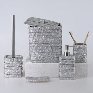 Ensemble de salle de bain en acier inoxydable de qualité supérieure, porte-serviettes, distributeur de savon, gobelet à brosse à dents, porte-savon, poubelle, hôtel de luxe - Product Image 2