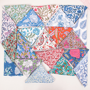 Versatile Wrist-Cuff & Bag Accessory Bohemian Floral Cotton <b>Square</b> <b>Scarf</b> Bandana & Pocket <b>Square</b> Kerchief - Product Image 6
