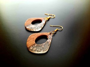 Pendientes Colgantes Boho Hechos a Mano con Resina de Madera Natural, Joyería Artística Ligera y Moderna, Regalo para Mujer, Premium, Islam - Product Image 1