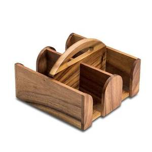 Portacubiertos clásico de madera para decoración de cocina tradicional que combina diseño atemporal con utilidad diaria. - Product Image 4