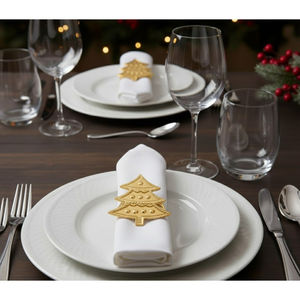 Anillos de Servilleta Elegantes con Estrella Dorada, Decoración Festiva de Metal para Mesa, para Navidad, Bodas y Cenas - Product Image 2