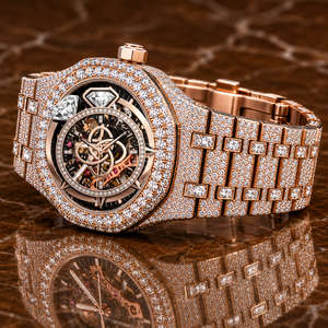 Reloj de Diamantes Moissanite Hecho a Medida para Hombre, Reloj de Pulsera de Lujo con Incrustaciones Completas de Piedras - Product Image 3