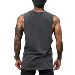 Nouveau design – Débardeurs tricotés surdimensionnés pour hommes en coton élasthanne, style vintage délavé et respirant pour l'été - Product Image 2