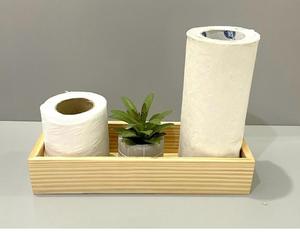 Plateau de rangement rectangulaire en bois, distributeur de savon en marbre, gobelet, table, design moderne et luxueux, compatible lave-vaisselle, utilisation multifonctionnelle - Product Image 3