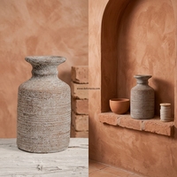 Urne en terre cuite rustique du Népal, ciselée, faite à la main, pot en argile décoratif, vase en céramique pour table, vente en gros