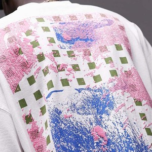 T-shirt en coton blanc surdimensionné avec motif imprimé sur le devant, décontracté, manches courtes, col rond, coupe jersey pour homme - Product Image 6