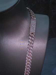 Precio de fábrica Cadena cubana eslabonada con incrustaciones de oro rosa y moissanita VVS, certificada IGI, de lujo, estilo Hip Hop, tendencia, superventas, gran oferta - Product Image 5