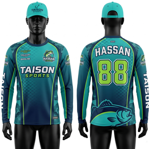 เสื้อตกปลาผู้หญิง พรีเมียม โพลีเอสเตอร์ อินเตอร์ล็อค 160 GSM ระบายอากาศได้ดี สีฟ้าอมเขียว ลายเกล็ดปลา ออกแบบโลโก้แบบซับลิเมชั่นตามสั่ง - Product Image 6