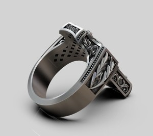 Anillo de Lujo de Plata de Ley 925 con Cruz de San Miguel, Anillo Ancho Gótico de Guerrero Ángel, Joyería de Declaración para Hombres y Mujeres - Product Image 2