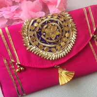 Dompet buatan tangan India ramah lingkungan Gota Pati untuk kerja mewah desain amplop pernikahan dompet hadiah buatan tangan dompet pernikahan amplop