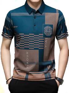 Polo de punto estampado, tela de alta calidad, secado rápido, absorción de humedad, diseño ajustado. - Product Image 3