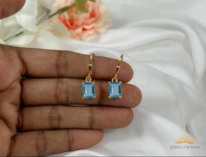 Pendientes de Botón con Palanca de Plata de Ley 925, Chapados en Oro de 14K, con Circonita y Rodio, Joyería Elegante con Piedras Preciosas Octogonales para Mujer, Regalo para Fiesta - Product Image 5