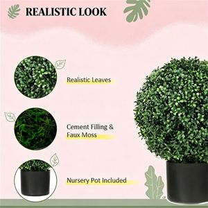 Set di 2 Alberi Artificiali e Vasi di Fiori per Arredamento Interno - Product Image 2