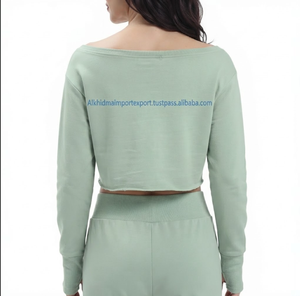 เสื้อครอปผู้หญิงทรงเข้ารูป ผ้าคอตตอนเจอร์ซีย์ แขนสั้น แฟชั่นทันสมัย รับผลิตแบรนด์ส่วนตัว ขายส่งจากโรงงานเสื้อผ้า - Product Image 3