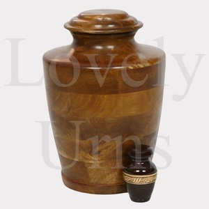 Aura Keepsake Urn Mahogany for Human Ashes <b>Small</b> Memorial Urn Mini Funeral Urn Decorative Ash <b>Container</b> - Product Image 3