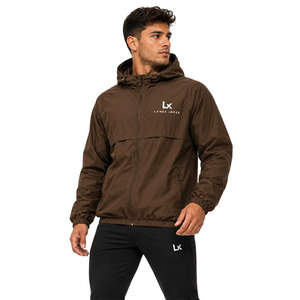 High Quality Polyester Windbreaker <b>Jacket</b> Windproof Breathable Hooded Outdoor Training Running Fitness Hiking <b>Jacket</b> Custom Logo - Product Image 2