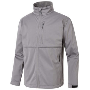 Chaqueta de Forro Polar Gris para Hombre, Cuello Alto, Cierre de Cremallera, Resistente al Viento, Ropa Casual para Exteriores, Temporada de Otoño, Corte Regular - Product Image 5