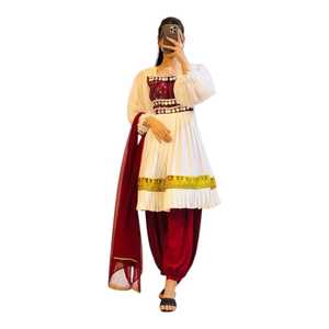 Vestido de Novia Afgano de Diseño para Mujer con Bordado Colorido y Pedrería, Prenda Tradicional Cultural Única, Elegante y Cómoda - Product Image 1