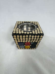 Support de bougie en bois arabe tendance, fait à la main, carré, taille personnalisée pour les mariages, décoration de la maison, cadeau - Product Image 3