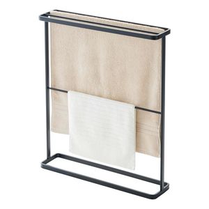Porte-serviettes métallique autoportant à 3 niveaux, finition noire moderne, durable, pour salle de bain, douche ou lavabo, vente directe usine - Product Image 2