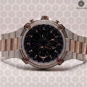 Montre de luxe pour homme Charm Jewels en acier inoxydable, cadran analogique rond de 43 mm, tachymètre, mouvement à quartz, fermoir pliant - Product Image 6