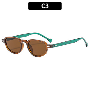 New Trendy Small-frame Metallic <b>Studs</b> Personalized Versatile Street Style Sunglasses Plain Face Simple Popular Style Stylish - Product Image 3