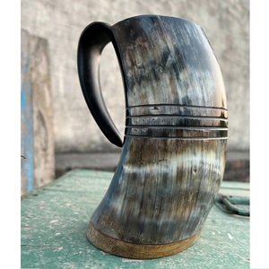 Natural Horn Beer <b>Mug</b> Handcrafted Drinking Cup <b>Large</b> Capacity Reusable Party Gift Drinkware - Product Image 3
