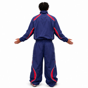 Conjunto de Chaqueta Cortavientos Ligera de Nailon y Pantalones Deportivos de Nailon, Traje Deportivo con Costuras Personalizadas - Product Image 2