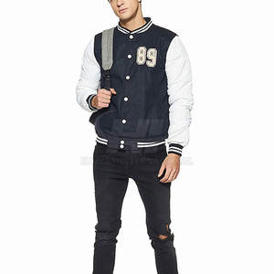 เสื้อแจ็คเก็ต Letterman ออกแบบเองสำหรับผู้ชาย สไตล์สตรีทแวร์ คุณภาพสูง แห้งเร็ว คอตั้ง โลโก้ด้านหน้า - Product Image 2