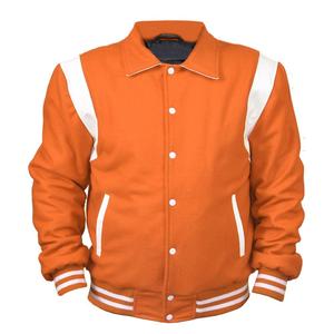 High Quality Wool Leather Varsity Jacket for <b>Men</b> Winter Thermal Quilt Padded Button Waterproof Letterman Jacket Long Plus Size - Product Image 1