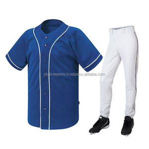 Vente en gros d'uniformes de softball et de baseball en polyester pour hommes, maillot et pantalon d'équipe sublimés, vêtements de sport confortables et doux, ensemble complet pour jeunes - Product Image 1