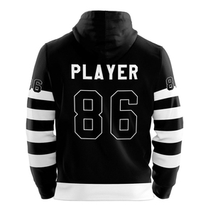 Nuestras sudaderas premium de hockey sobre hielo presentan un diseño clásico con cuello con cordones, logotipo y diseño personalizados, tallas grandes, OEM. - Product Image 4