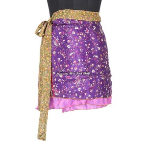 Mini Skirts Vintage <b>Beach</b> Wear <b>Wrap</b> Mini Skirt Silk Printed Sari Magic <b>Wrap</b> Vintage Indian Boho Hippie Silk Mini Skirt Ethnic - Product Image 1
