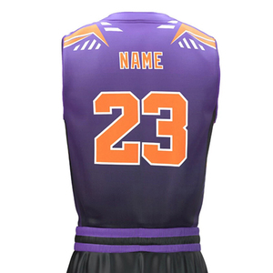 Ensemble uniforme de basket-ball noir unisexe, imprimé animal sur le devant, bandes latérales colorées, col en v, sans manches, short en jersey, évacuation de l'humidité - Product Image 4