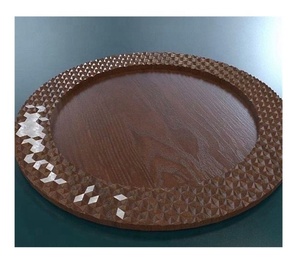 Plateaux de service en bois et MDF incrustés de nacre, artisanat de qualité en gros, 40x40 cm, multicolores, pour hôtels, restaurants, Inde - Product Image 6