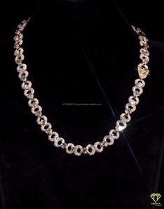 Trendy Round Link <b>Chain</b> Moissanite Diamond with 925 Sterling Silver Hip Hop <b>Iced</b> <b>Out</b> Bling Luxury Necklace - Product Image 1