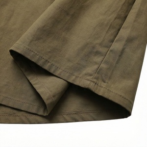 Jupe midi évasée pour femme, taille élastique, cordon de serrage, poches, couleur unie, style décontracté, vert olive, mélange polyester-coton - Product Image 6